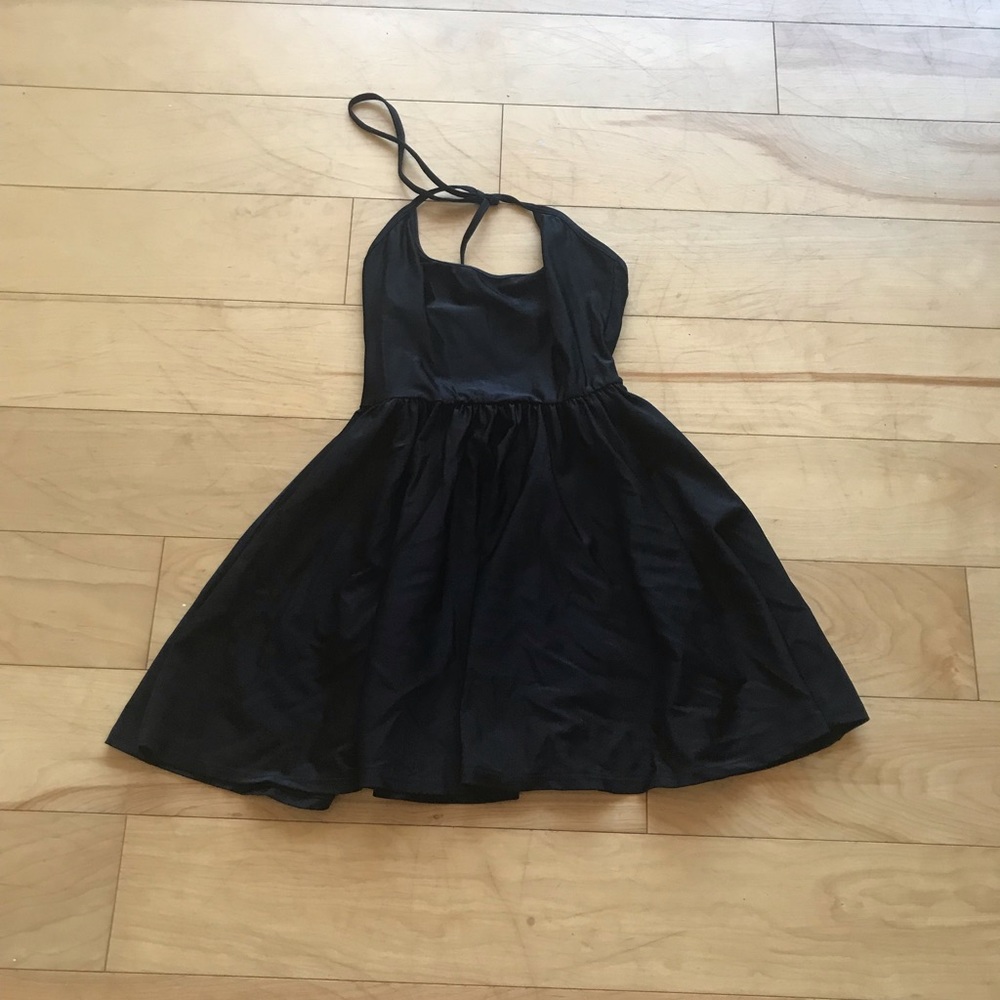 American Apparel Black Mini Skater Dress
